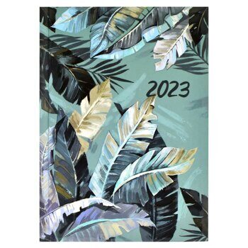 2023 Ежедневник датированный А5 160 листов "Пальмовые листья", твердвй переплет //Феникс+ (62360)